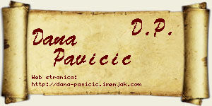 Dana Pavičić vizit kartica